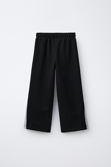 PANTALON À JAMBES LARGES OURS BRODÉ - Noir de Zara - Image 1