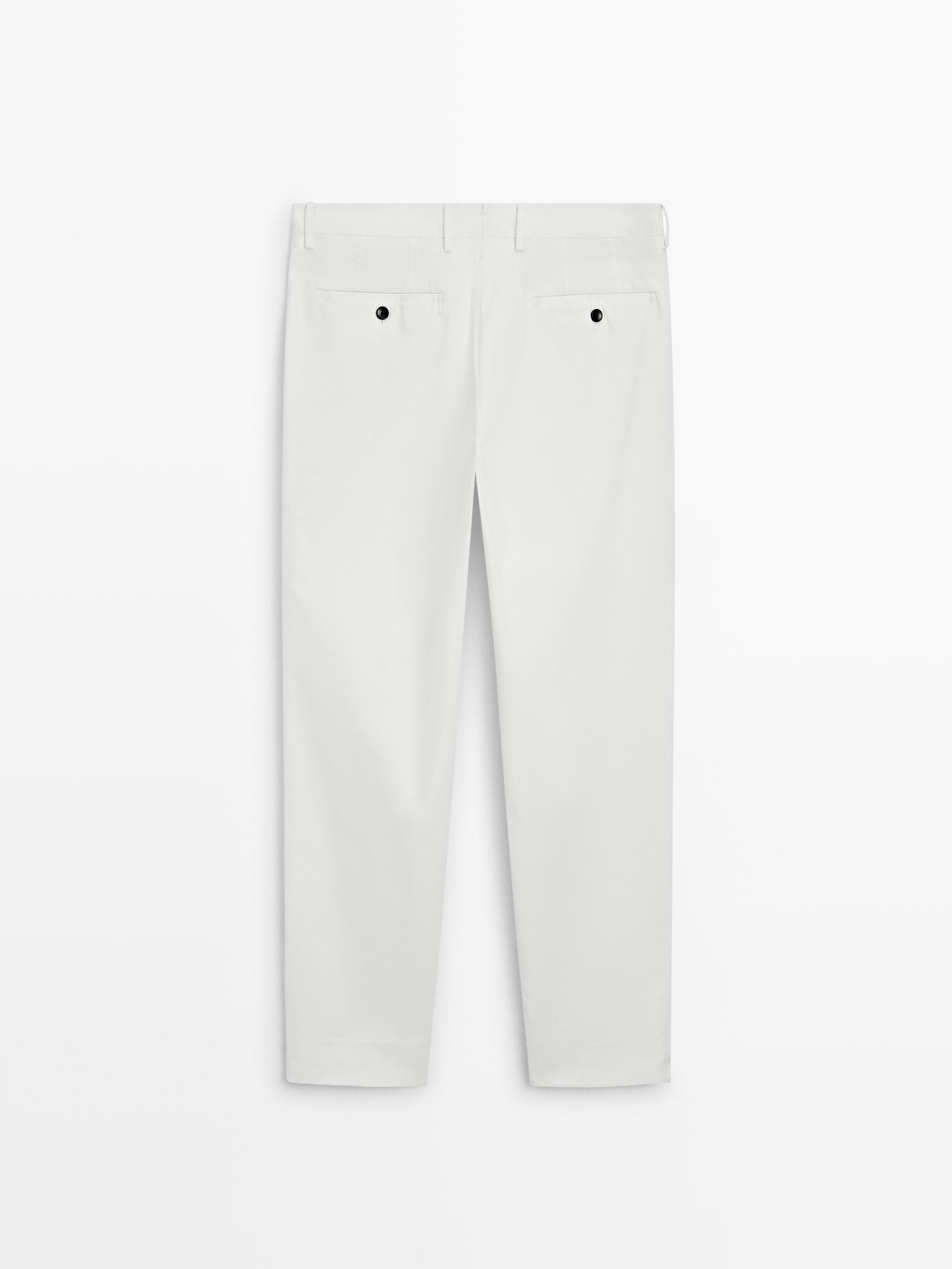 Pantalon en serge de coton mélangé