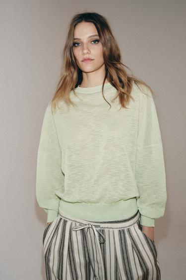 EXTRA FINE WOOL BLEND KNIT JUMPER - Pastel green by Zara - Image 1