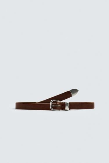 CINTO DE PELE EFEITO VINTAGE - Couro da Zara