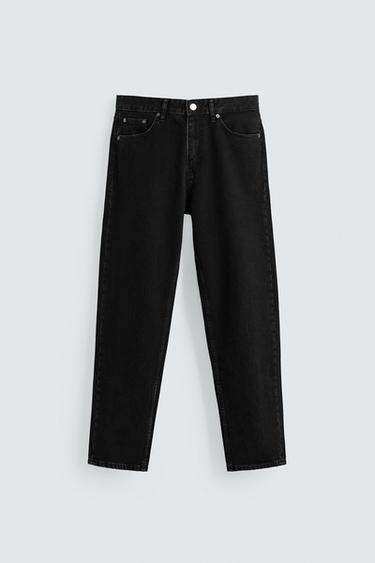 SLIM FIT TAPERED JEANS - Black by Zara