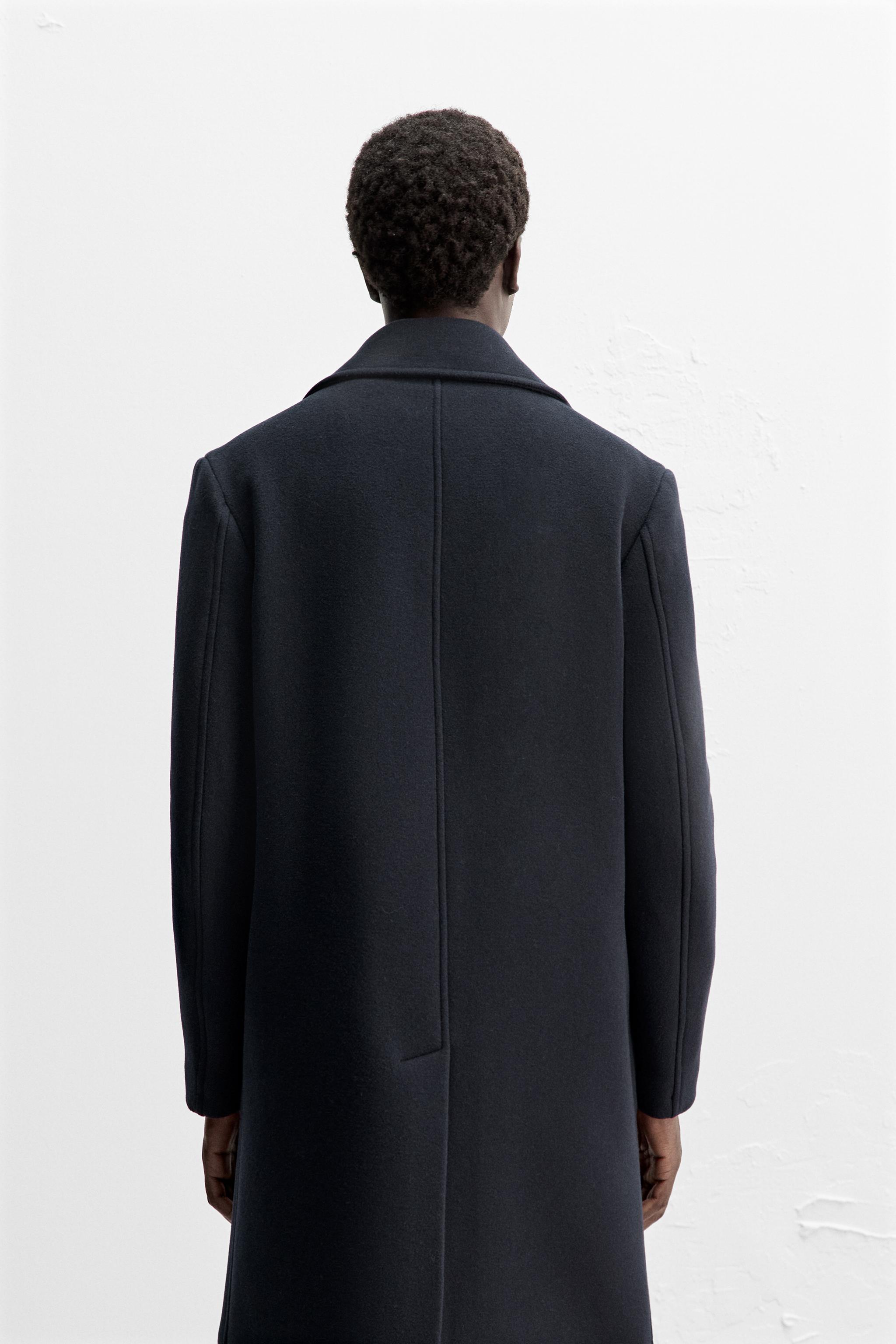 DOUBLE BREASTED MANTECO WOOL BLEND COAT Navy blue ZARA Canada