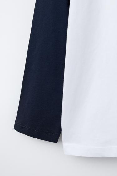 RAGLAN SLEEVE T-SHIRT WITH EMBROIDERED TEXT - White by Zara - Image 3