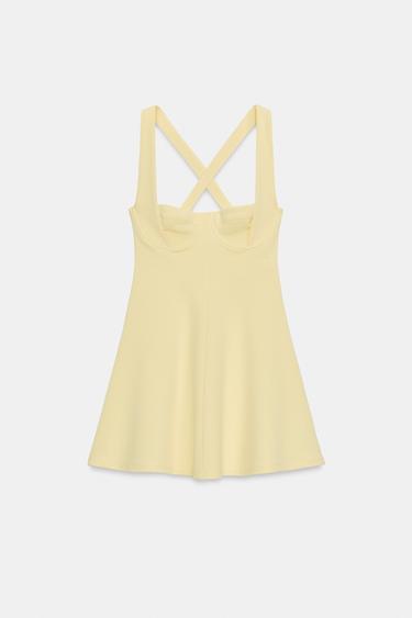 SKATER MINI DRESS - Yellow by Zara