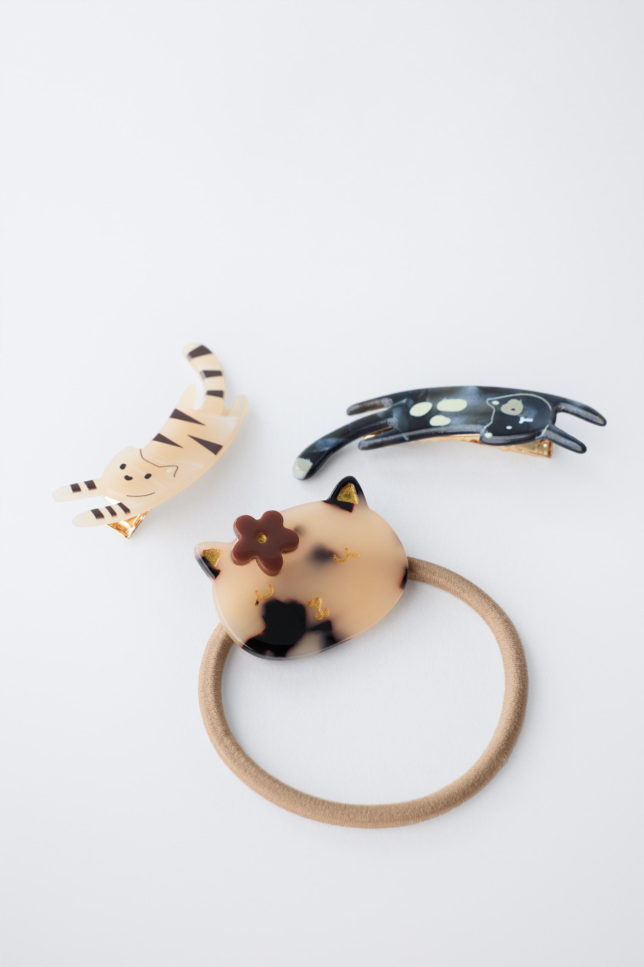 HAIR TIE AND KITTEN CLIP PACK