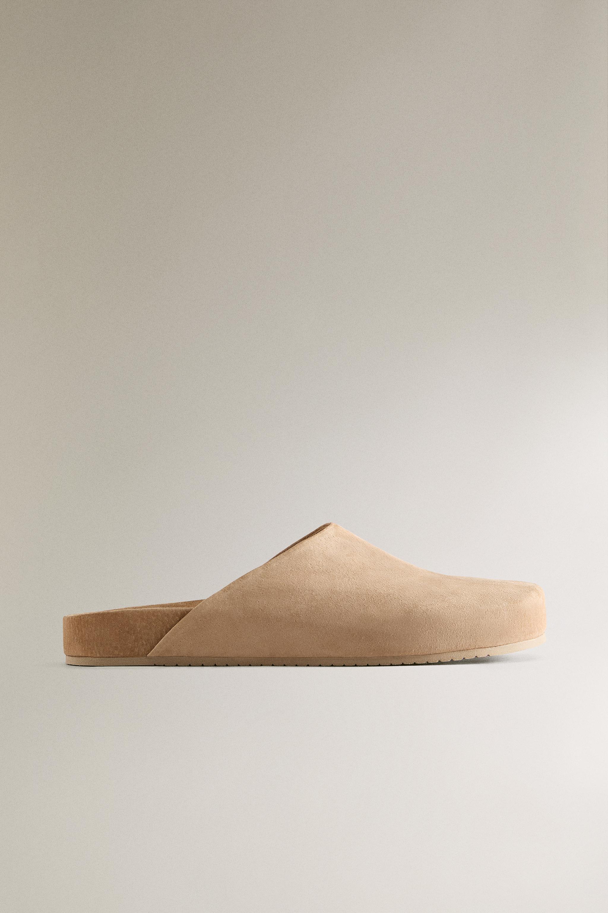 MINIMALIST LEATHER CLOGS - Taupe Gray | ZARA United States