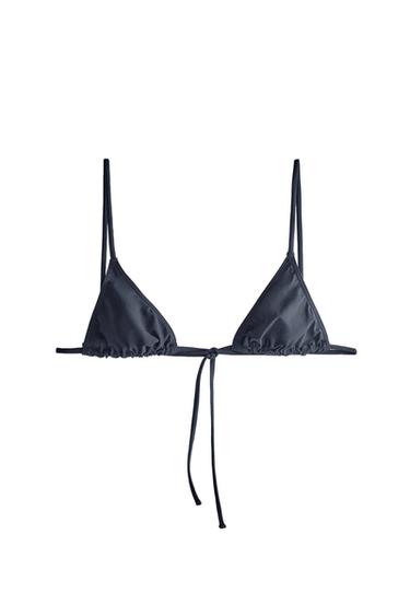 TRIANGLE BEACH BIKINI TOP - Mid-blue by Zara