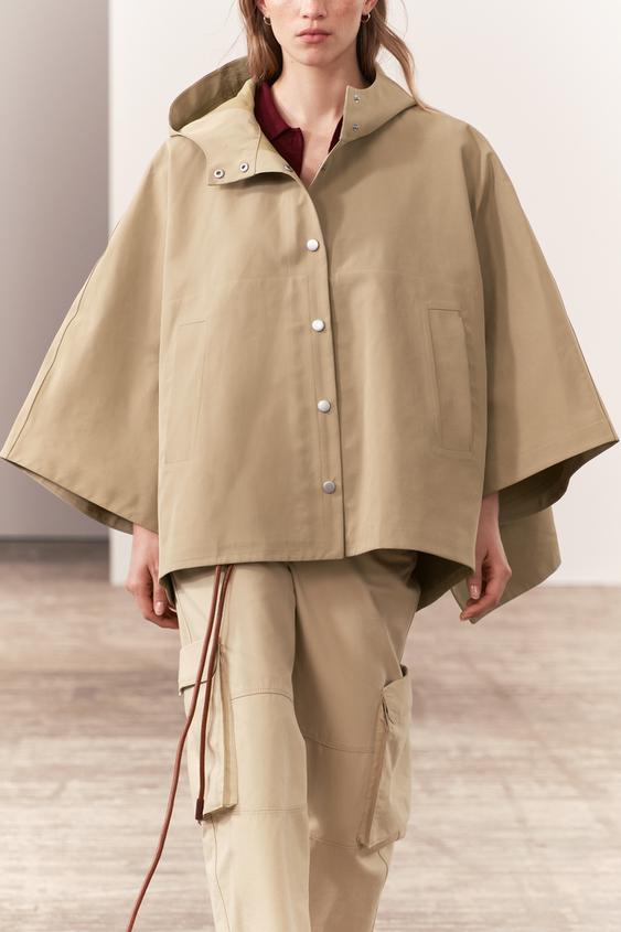 Abrigo de lluvia largo y grueso para mujer, capa tipo poncho de lluvia con  mangas de capucha y bolsillo (color negro, talla: XL)