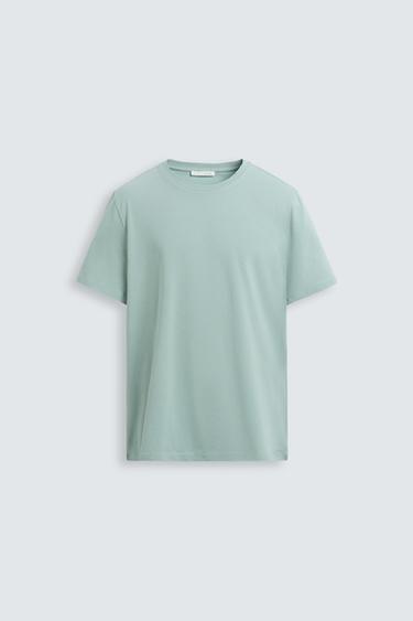 CAMISETA SLIM FIT BÁSICA - Verde claro de Zara