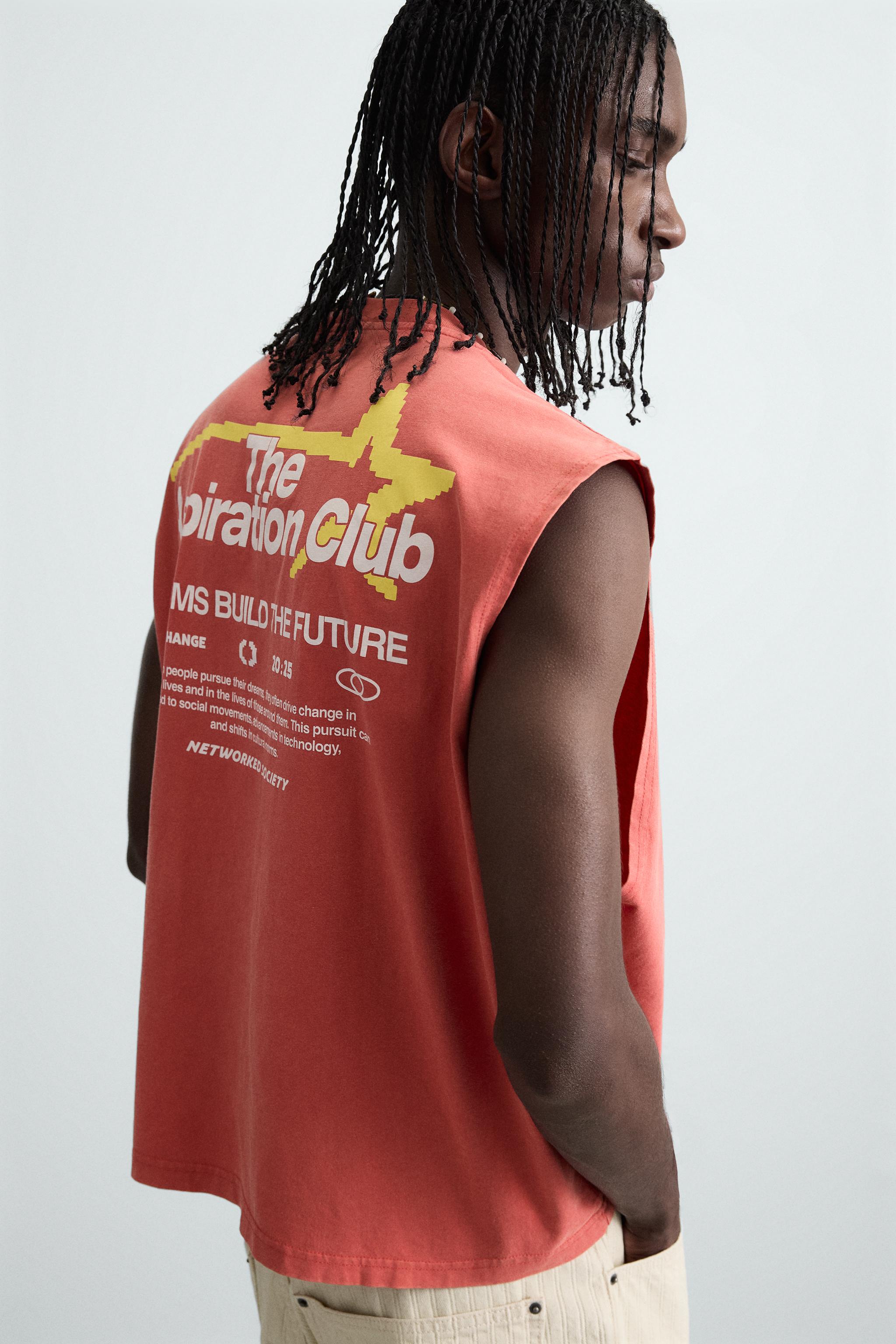 CONTRAST PRINT KNIT TANK TOP