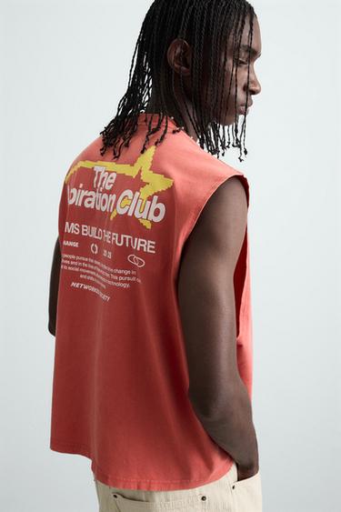 CONTRAST PRINT KNIT TANK TOP - Red by Zara - Image 5