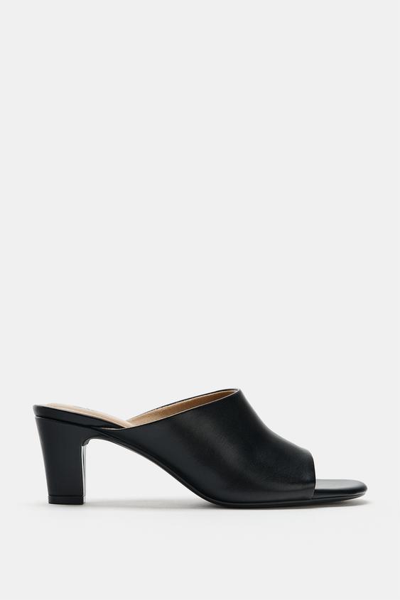 HEELED MULE SANDALS - Black by Zara - Image 0