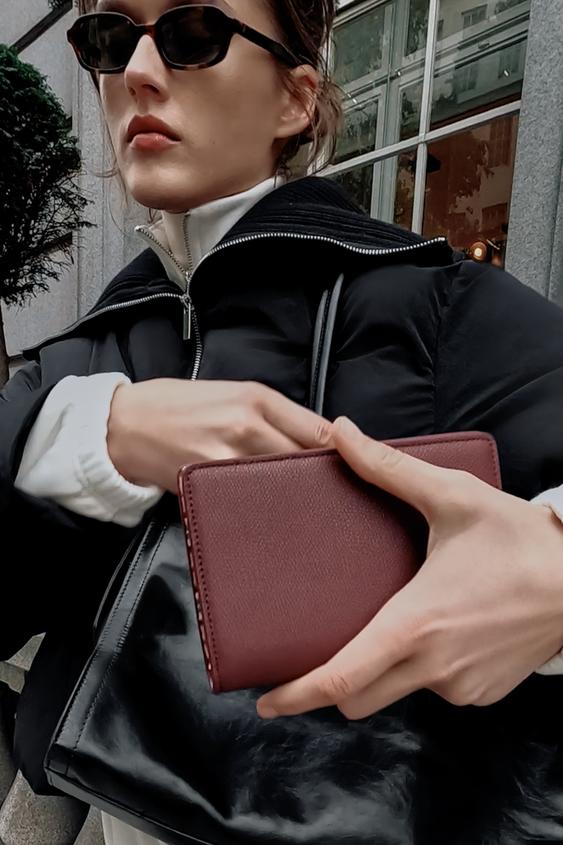 PRINTED PASSPORT HOLDER - Burgundy Red by Zara - Image 0
