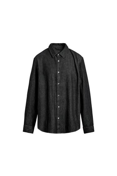 ДЖИНСОВА СОРОЧКА RELAXED FIT - Чорний Zara