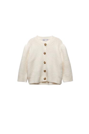 3/4 LENGTH SLEEVE KNIT CARDIGAN