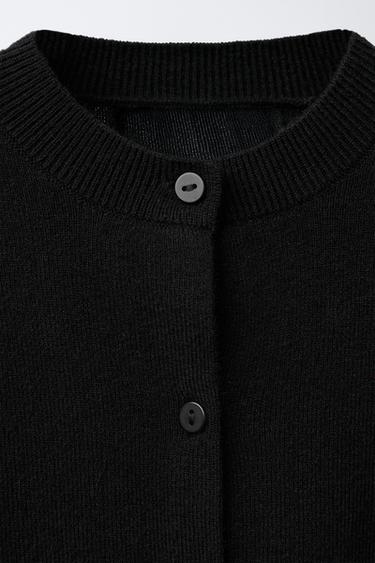 GILET EN MAILLE PLUMES DÉTACHABLES - Noir de Zara - Image 4