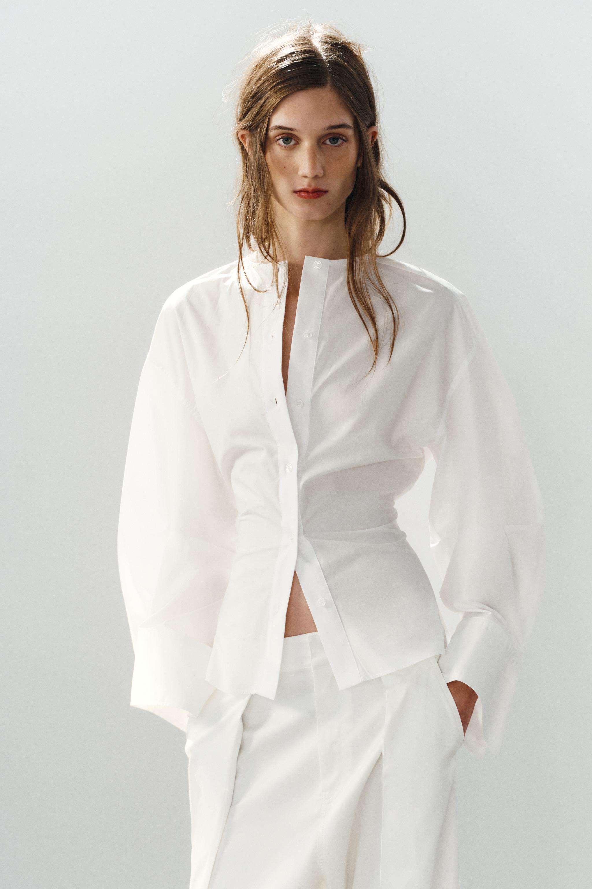 SATIN BALLOON CARGO TROUSERS — White