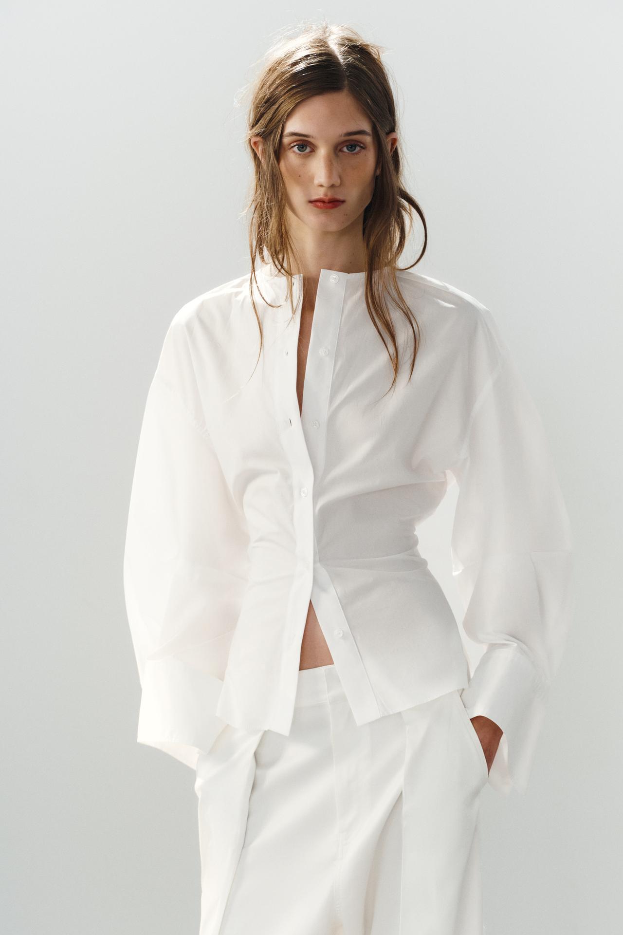SATIN BALLOON CARGO PANTS — White