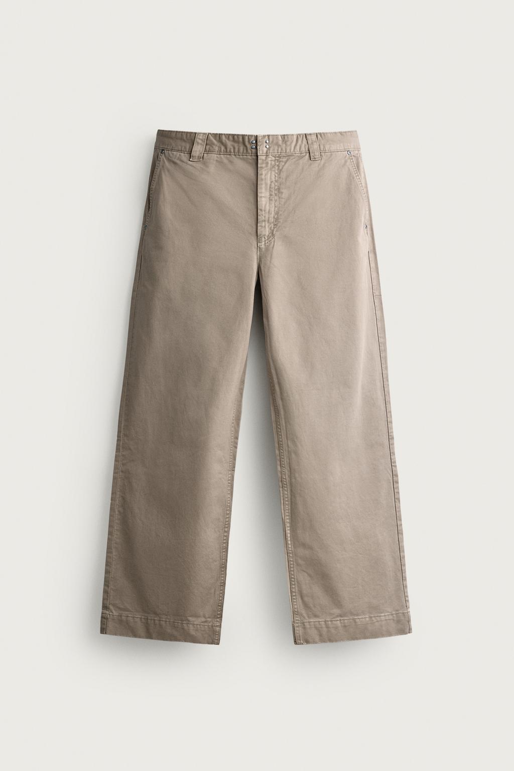 WASHED RELAXED FIT CHINO TROUSERS