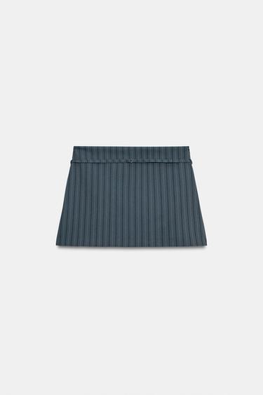 SKORT WITH SLIM BELT - Blue / Grey by Zara