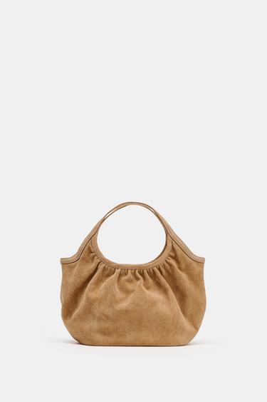 BOLSO MINI SHOPPER PIEL - ARENA/MARRÓN de Zara