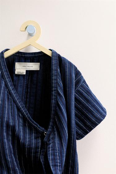 ZARA TIMELESS - STRIPED KIMONO ROMPER - Indigo by Zara