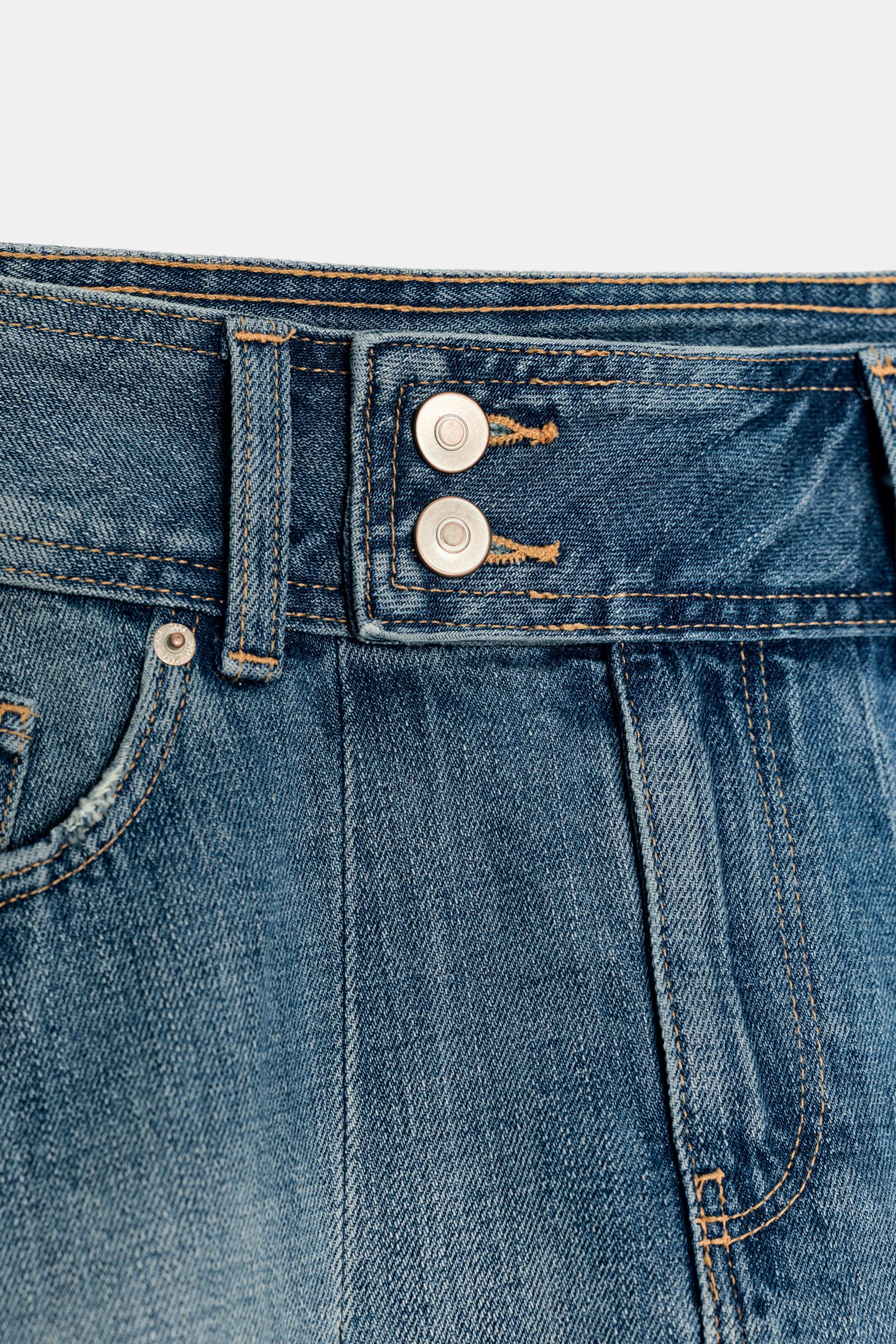 TRF PLEATED DENIM SKIRT