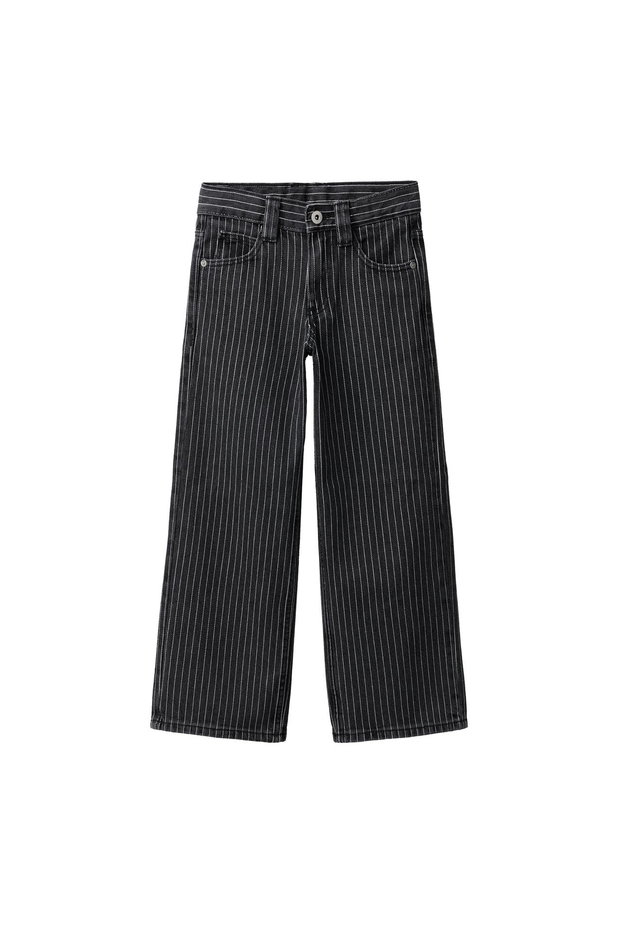 STRIPED WIDE-LEG JEANS