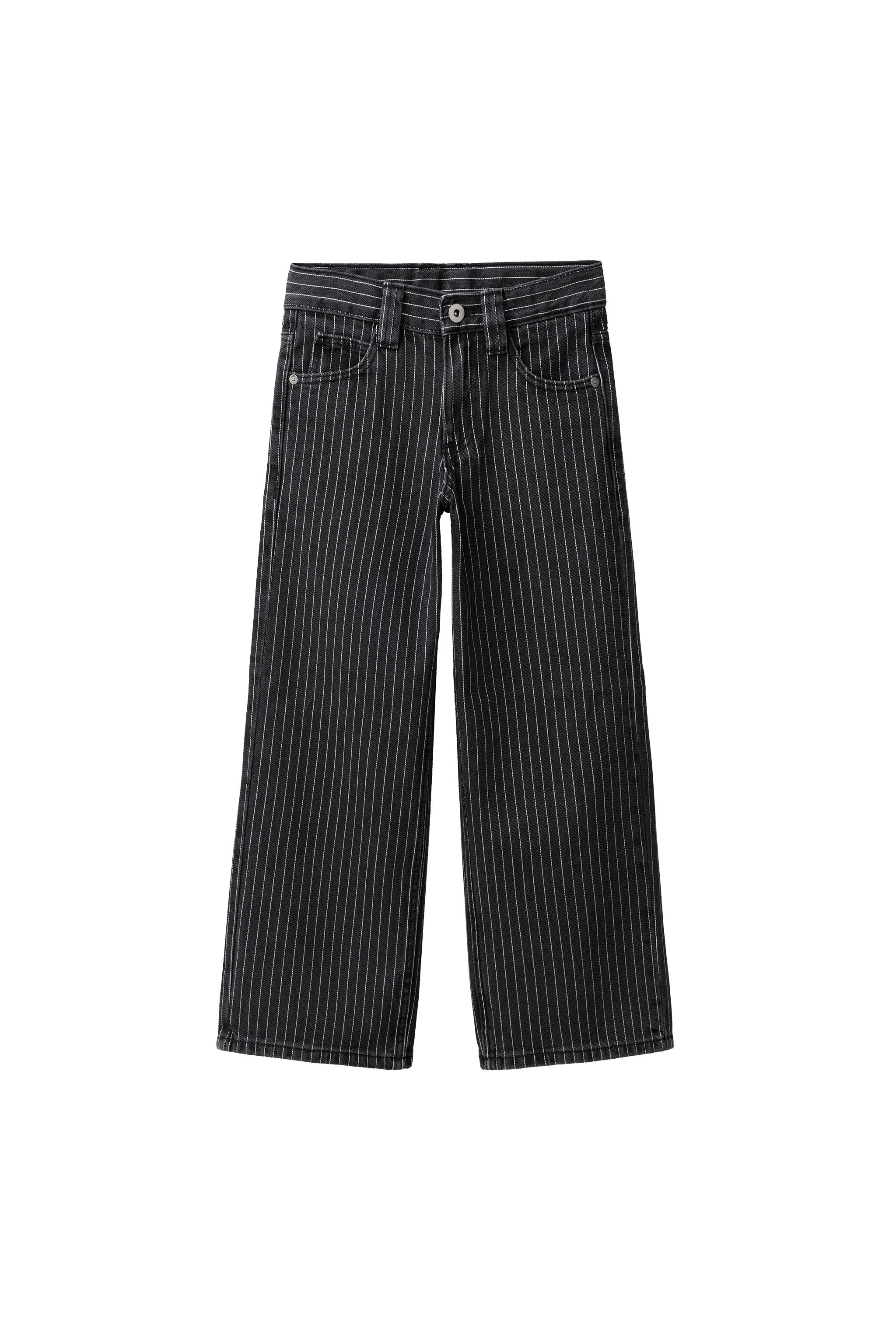 STRIPED WIDE-LEG JEANS