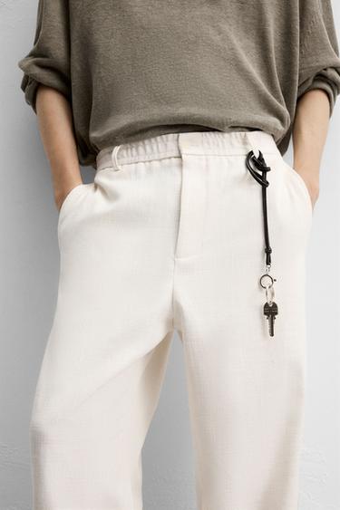 PANTALON REGULAR FIT STRUCTURÉ - Écru de Zara - Image 5