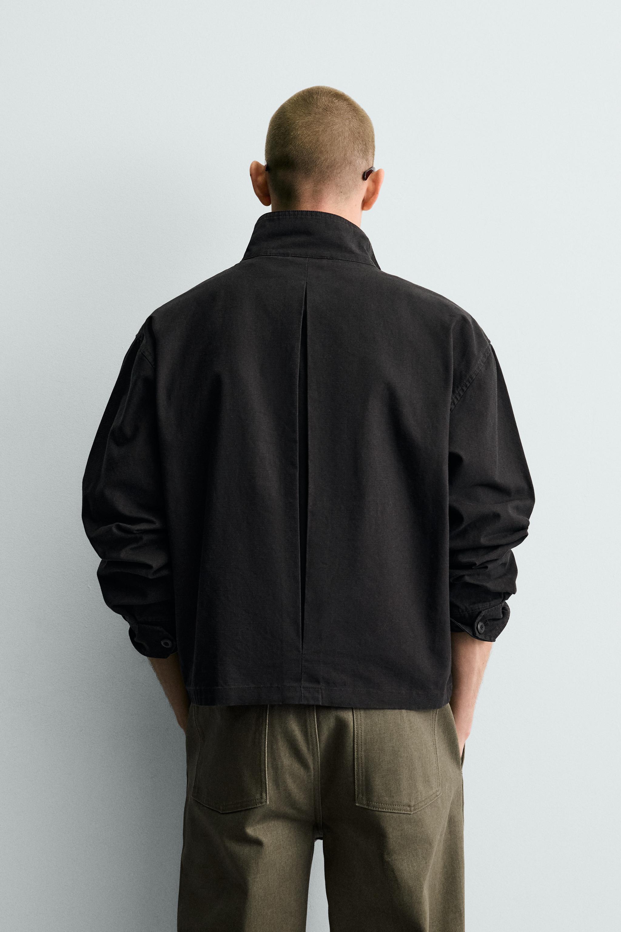ボクシーフィットコットンジャケット - ブラック | ZARA Japan / 日本