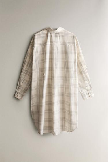 LONG STRIPED SHIRT - Ecru by Zara - Image 4