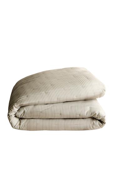 STRIPED QUILT - Pearl grey by Zara
