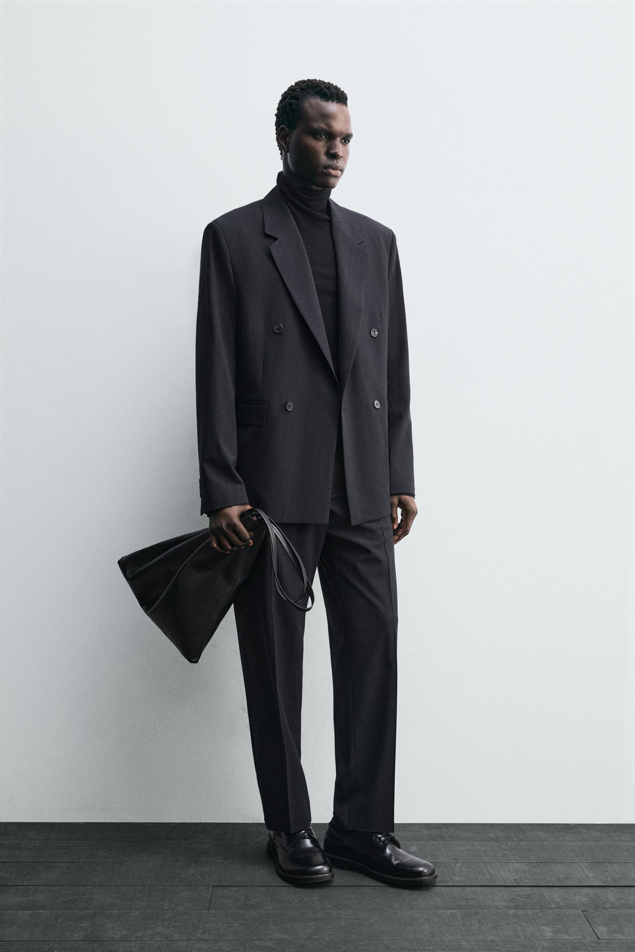 VESTE DE COSTUME À BOUTONNAGE CROISÉ ET RAYURES TENNIS