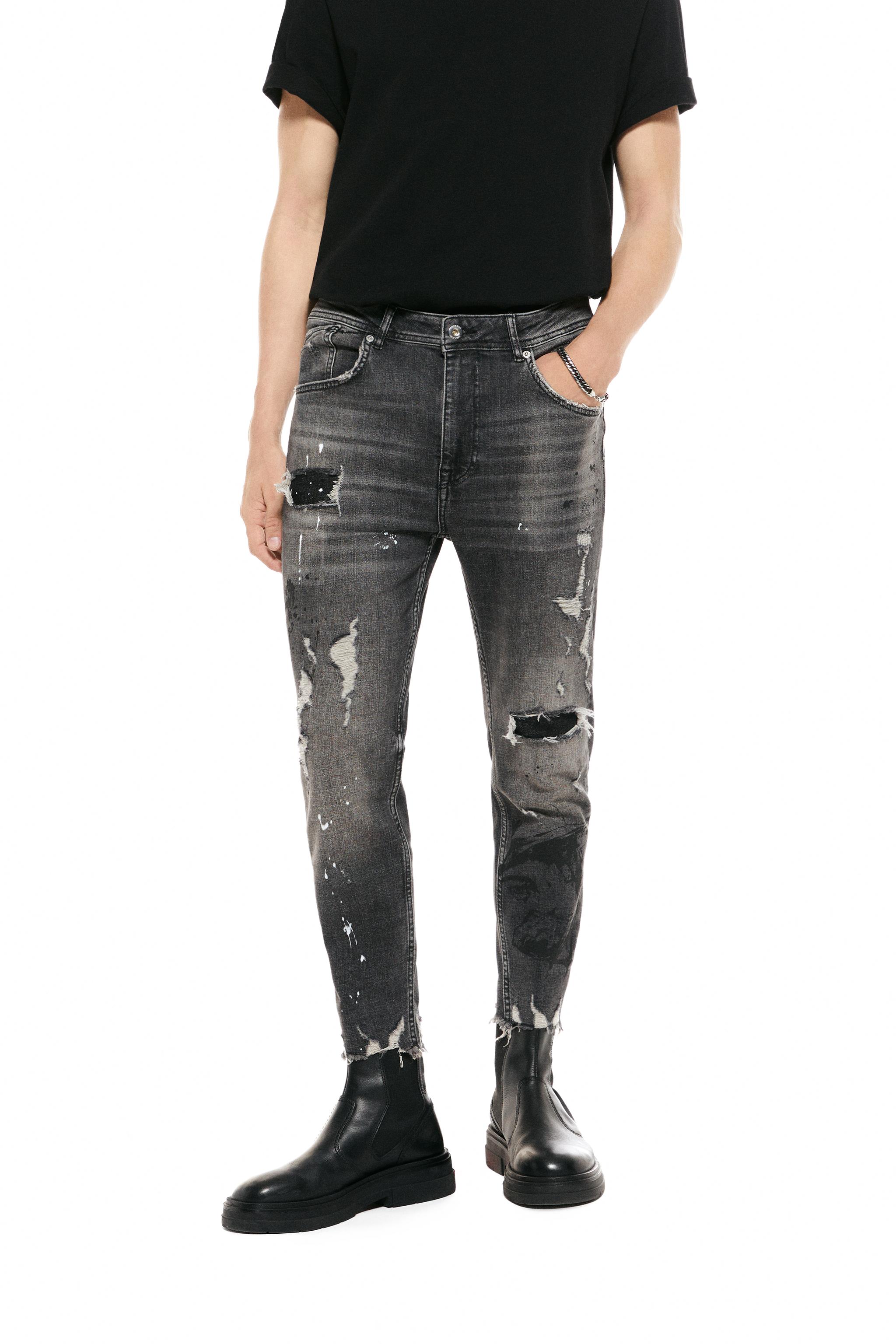 Paint splatter jeans zara online