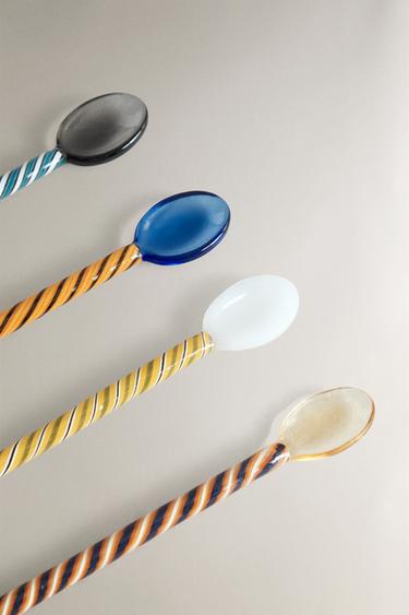 LOT CUILLÈRES VERRE SPIRALE (LOT DE 4) - Marron de Zara - Image 1