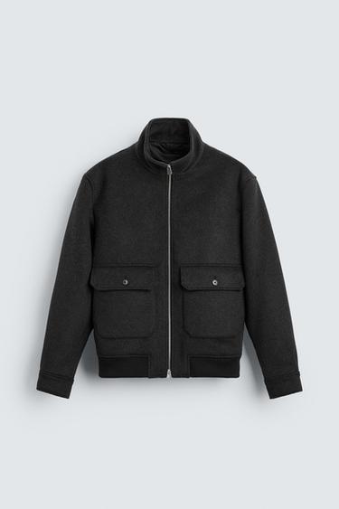 JAQUETA COM TEXTURA E BOLSOS - Gris Antracita da Zara