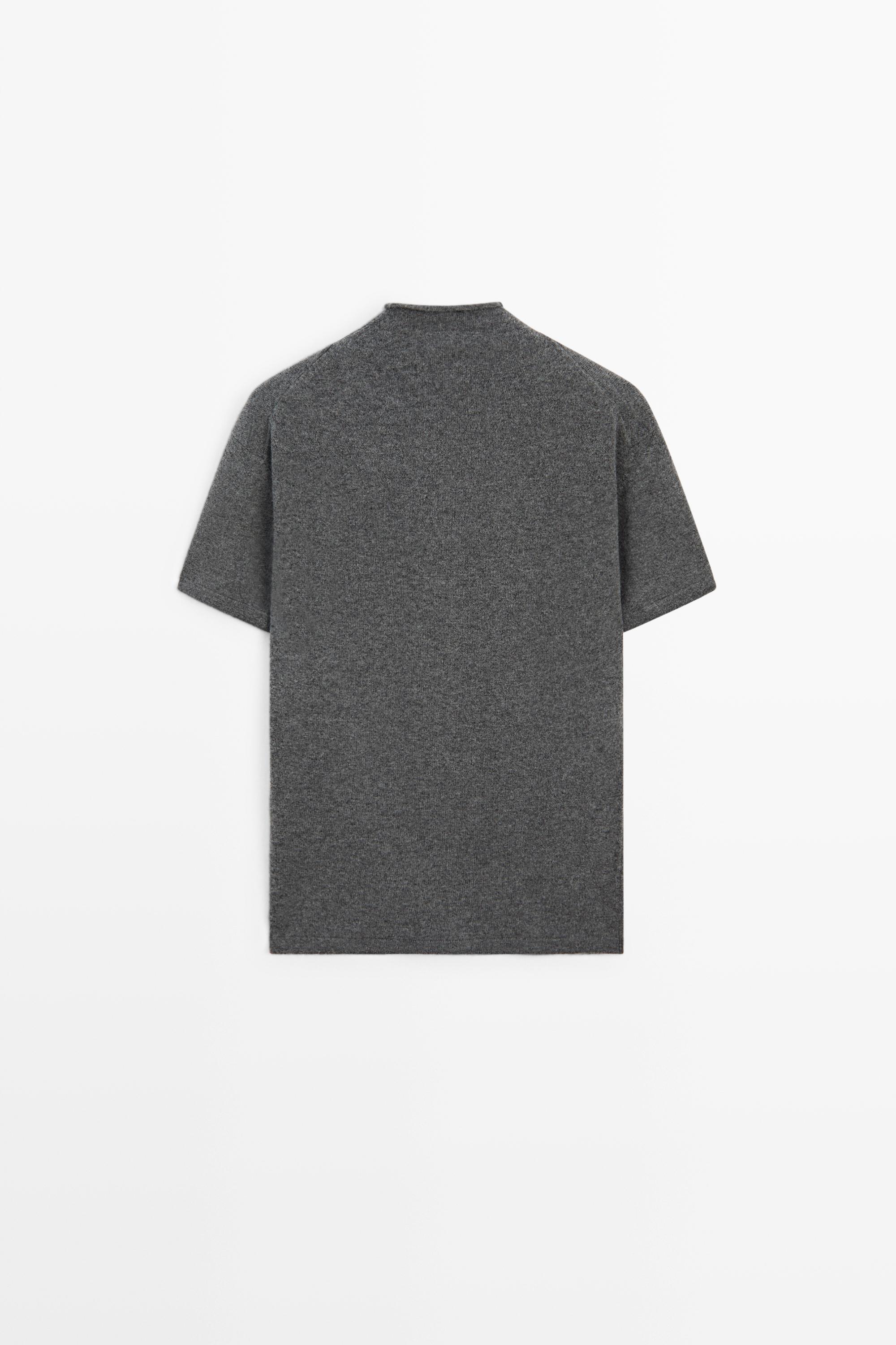 Pull en maille à col montant mélange de laine