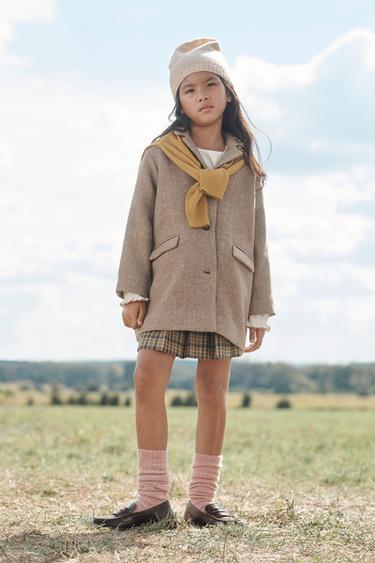 MANTEAU CHEVRON AVEC LAINE ÉDITION LIMITÉE - Camel foncé de Zara