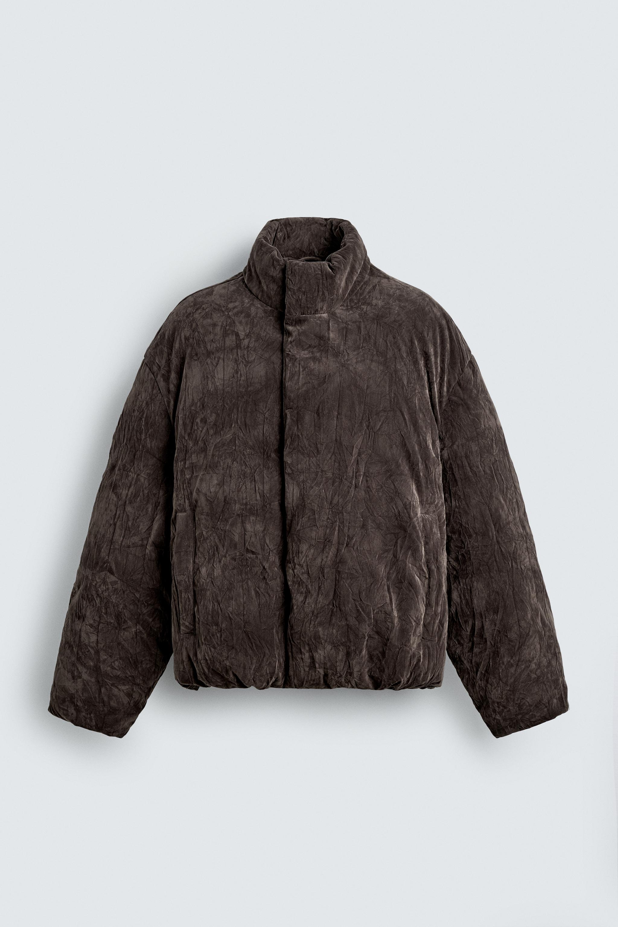 JAQUETA ACOLCHOADA COM EFEITO ENRUGADO LIMITED EDITION - Marrom