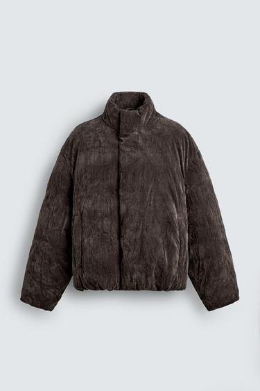 CAZADORA ACOLCHADA EFECTO ARRUGADO  LIMITED EDITION - Marrón de Zara