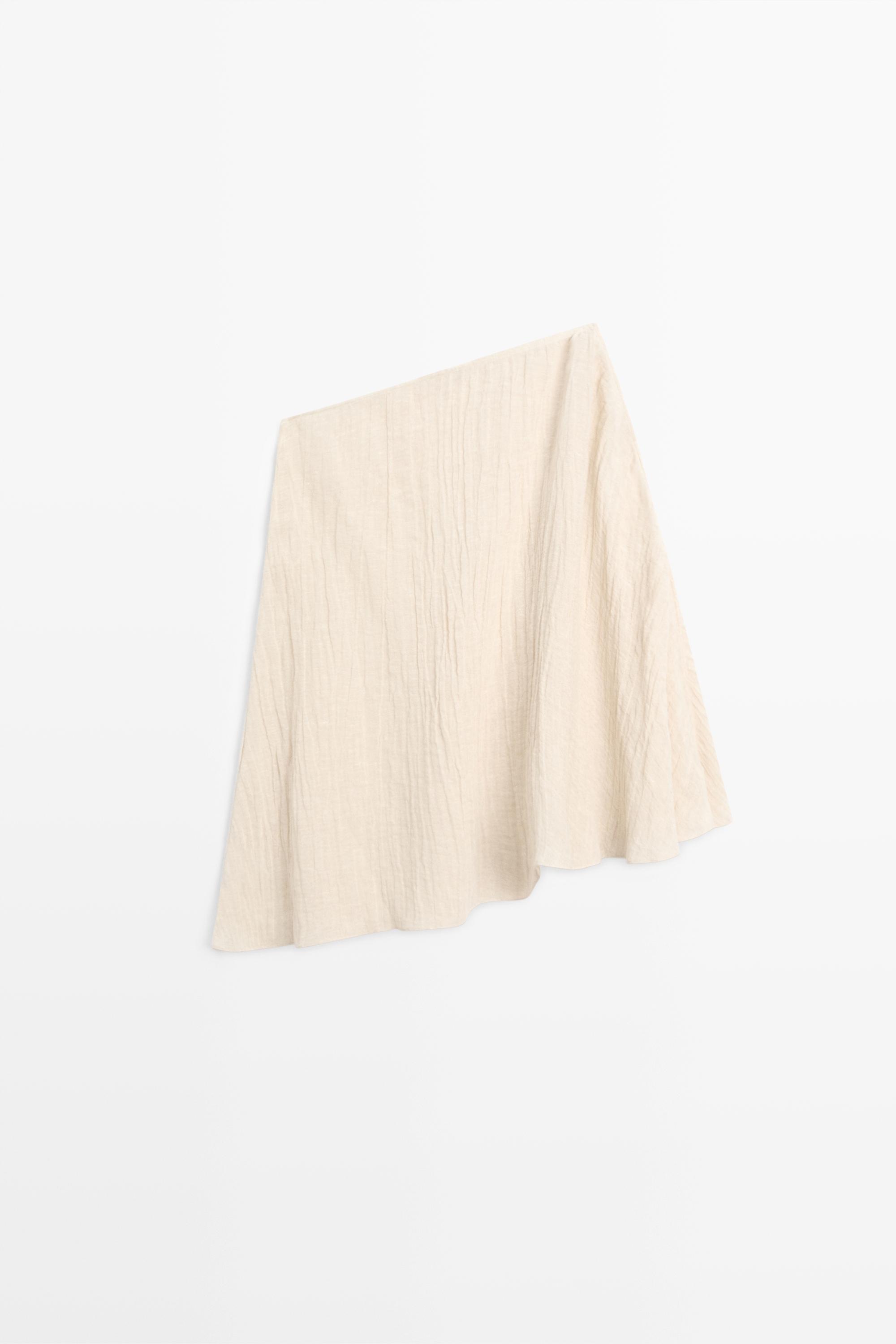 Total look asymmetric linen blend cape top