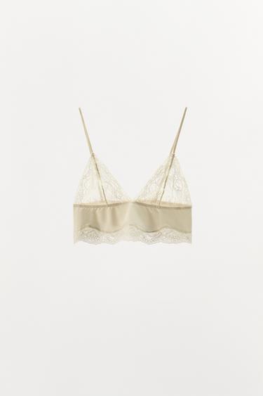 COTTON LACE BRALETTE - Ecru by Zara - Image 0