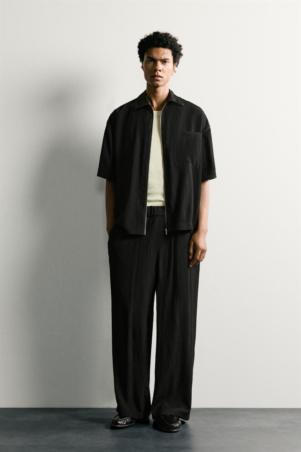 Zara Relaxed fit relyefli şalvar
