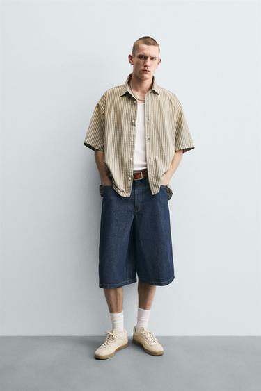 CAMISA RELAXED FIT CUADROS - Verde de Zara - Imagen 0