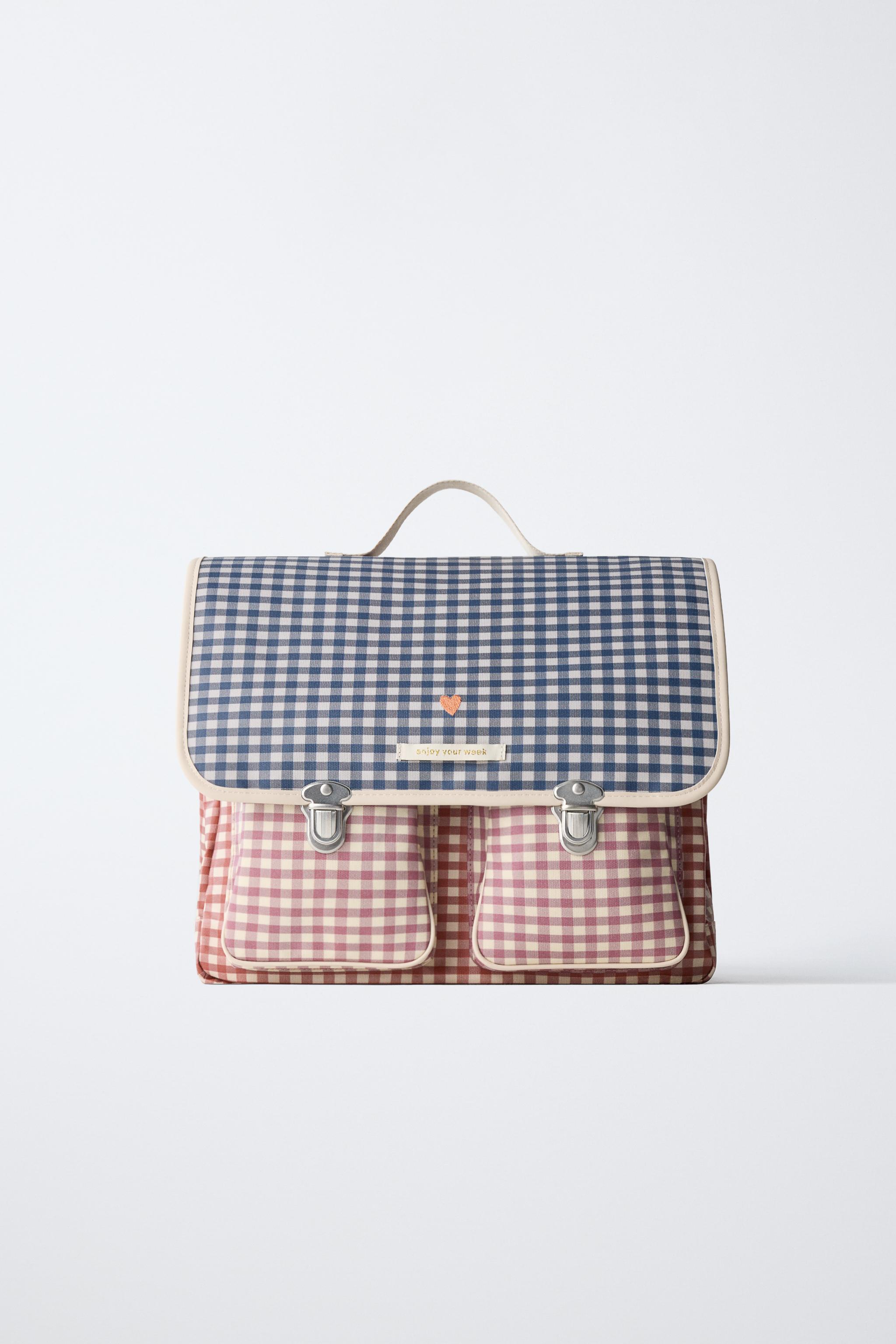 GINGHAM SATCHEL BACKPACK — Multi-color