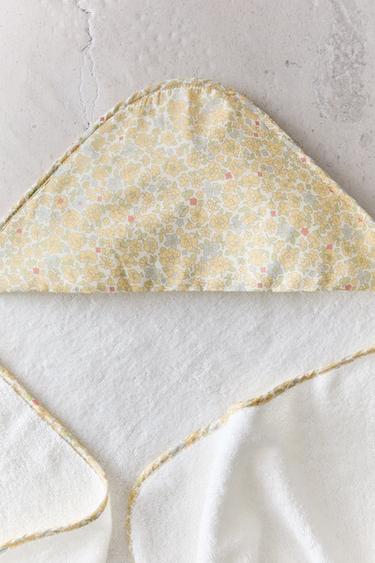 SERVIETTE DE BAIN CAPUCHE BÉBÉ PASSEPOIL FLEUR - Crème de Zara - Image 6
