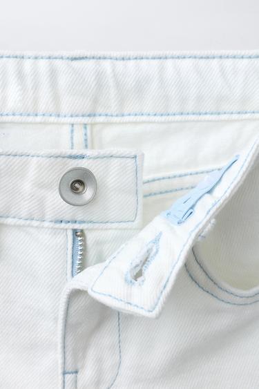 BERMUDA EN JEAN AVEC PIÈCES CŒUR - Blanc de Zara - Image 2