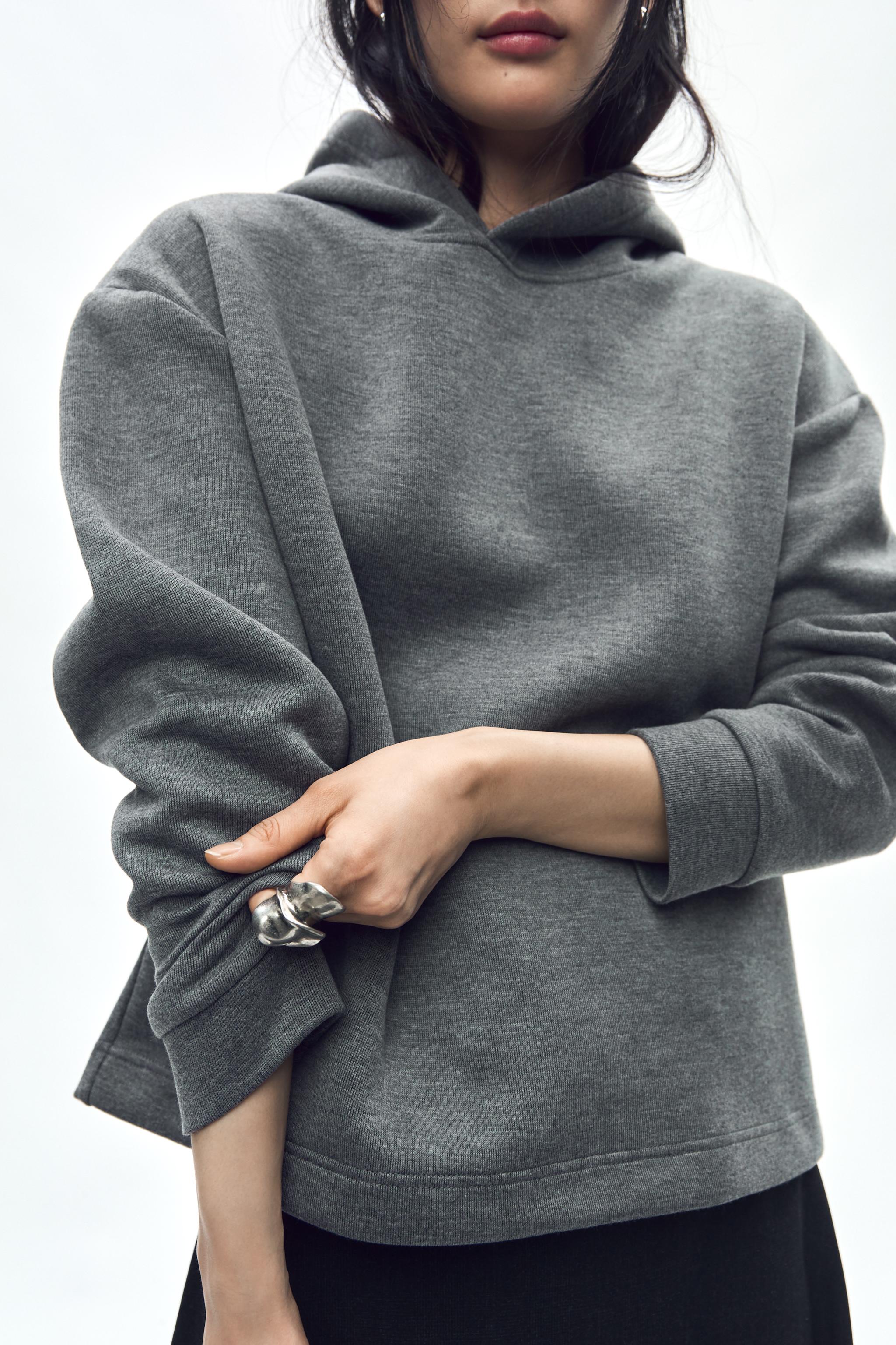 Zara oversized hooded clearance sweatshirt