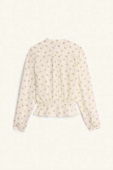 LIMITED EDITION PRINTED BLOUSE WITH TIES - Printed by Zara - Image 6